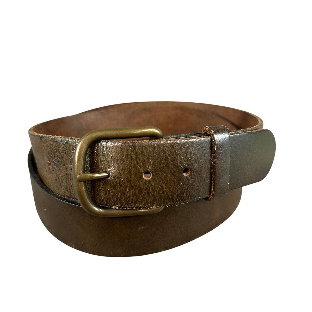 Vintage Levis 2255 Brown Leather Belt Made in USA Split Cowhide Size 40 100